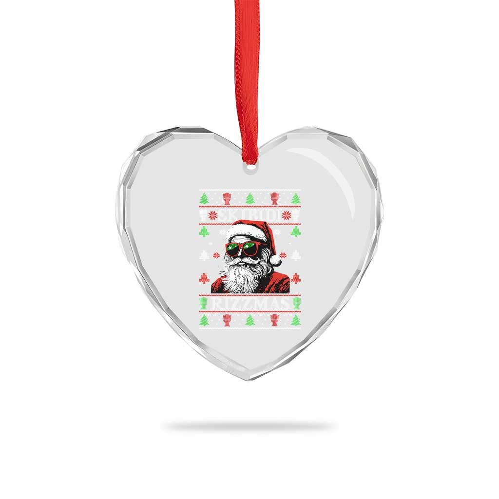 Skibidi Rizzmas Xmas Heart Crystal Glass Ornament Rizz Santa Claus Funny Christmas Gen Alpha TS10 Print Your Wear