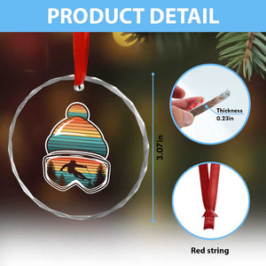 Skiing Mountain Retro Ski Goggles Winter Sport Crystal Glass Ornament TS11 Print Your Wear