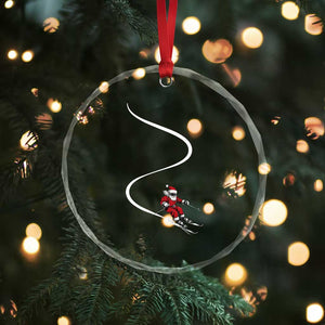 Skiing Santa Christmas Crystal Glass Ornament Retro Funny Ski Trip Freeride Freeski Winter Sports Skiers TS10 Print Your Wear