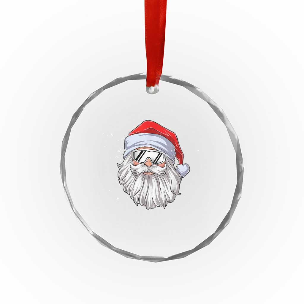 Skiing Santa Face Christmas Crystal Glass Ornament Retro Ski Goggles Winter Sports Skiing Gift Snowboard TS10 Print Your Wear