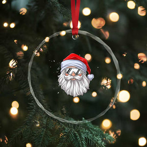 Skiing Santa Face Christmas Crystal Glass Ornament Retro Ski Goggles Winter Sports Skiing Gift Snowboard TS10 Print Your Wear