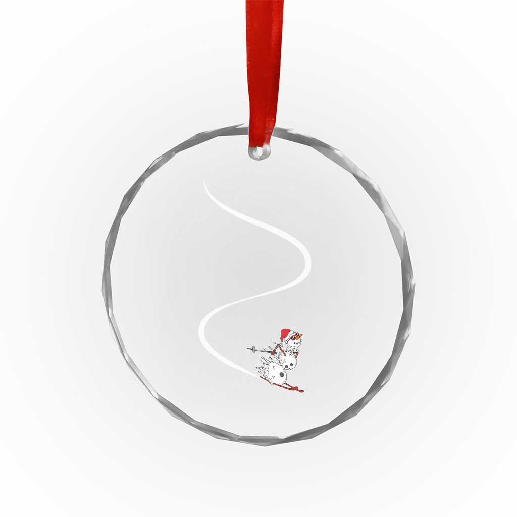 Skiing Snowman Crystal Glass Ornament Funny Ski Freeride Freeski Winter Sports Skiers TS10 Print Your Wear
