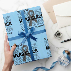 Skin Cancer Awareness Month Wrapping Paper Roll In May We Wear Black TS12 Light Blue Print Your Wear