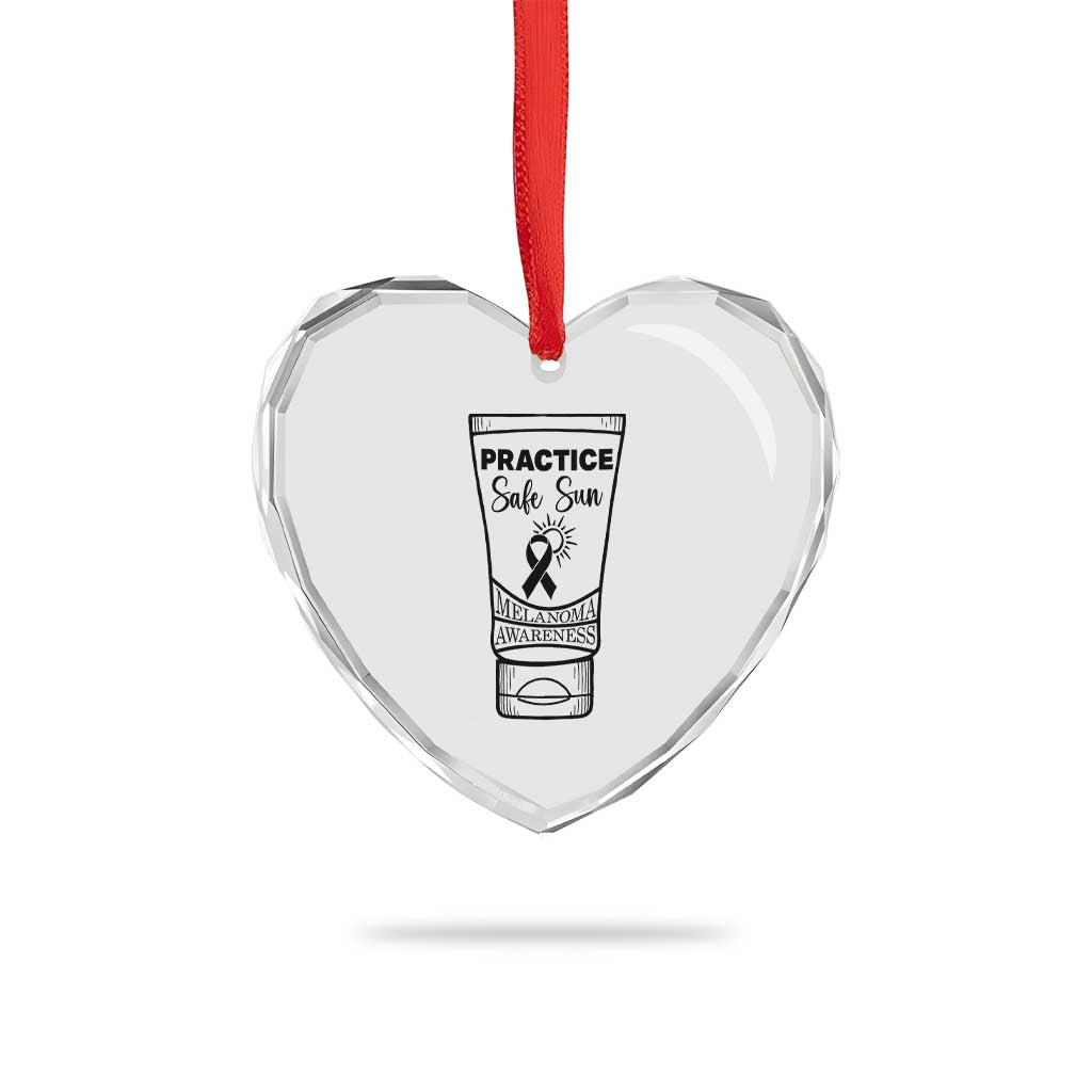 Skin Cancer Prevention Heart Crystal Glass Ornament Practice Safe Sun Awareness Gift TS12 Print Your Wear