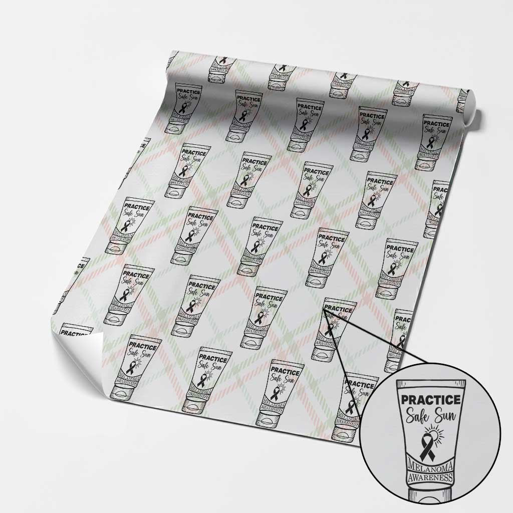 Skin Cancer Prevention Wrapping Paper Roll Practice Safe Sun Awareness Gift TS12 Christmas Plaid Print Your Wear