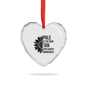 Skin Cancer Survivor Warrior Heart Crystal Glass Ornament Pale Is The New Tan TS12 Print Your Wear