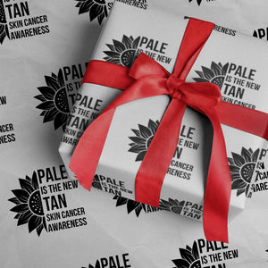 Skin Cancer Survivor Warrior Wrapping Paper Roll Pale Is The New Tan TS12 White Print Your Wear