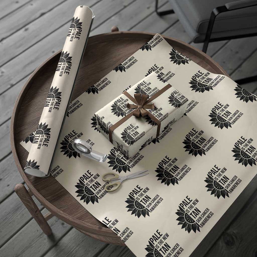 Skin Cancer Survivor Warrior Wrapping Paper Roll Pale Is The New Tan TS12 Beige Print Your Wear