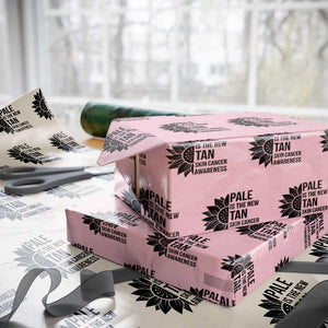 Skin Cancer Survivor Warrior Wrapping Paper Roll Pale Is The New Tan TS12 Light Pink Print Your Wear