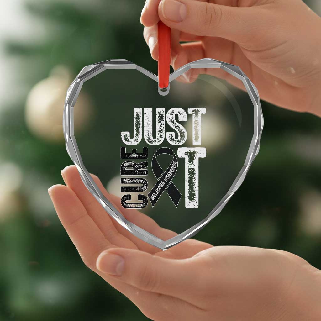 Skin Cancer Warrior Awareness Fighter Heart Crystal Glass Ornament Just Cure It TS12 Print Your Wear