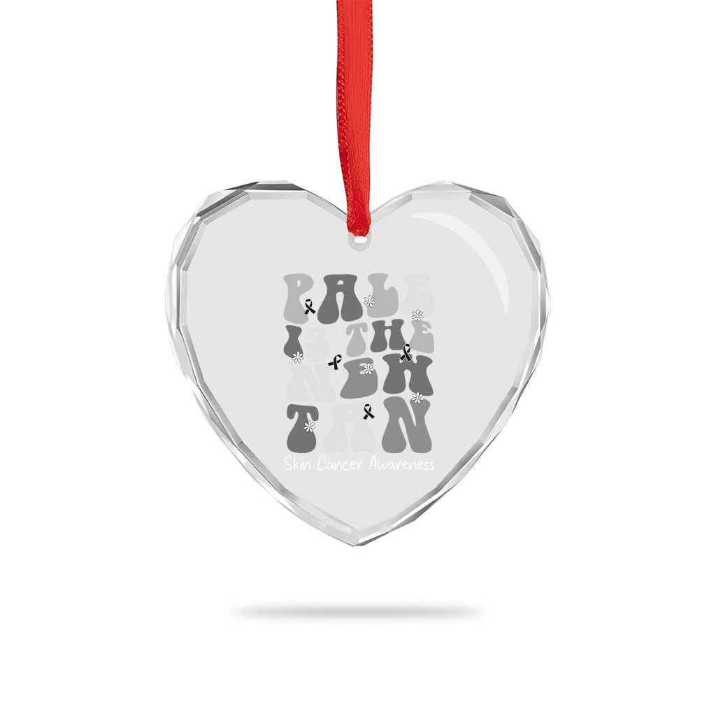 Skin Cancer Warrior Heart Crystal Glass Ornament Pale Is The New Tan TS12 Print Your Wear