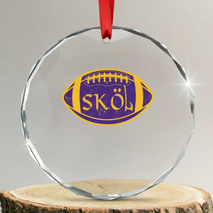 Skol Football Crystal Glass Ornament Retro Nordic Scandinavian Warrior Axe VF TS10 Transparent Glass 3'' Circle Print Your Wear