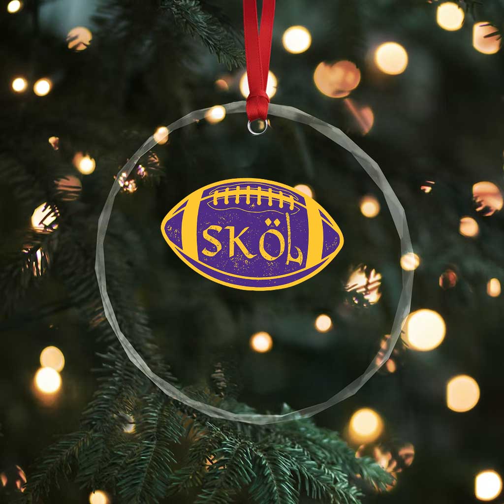 Skol Football Crystal Glass Ornament Retro Nordic Scandinavian Warrior Vikings Axe TS10 Print Your Wear
