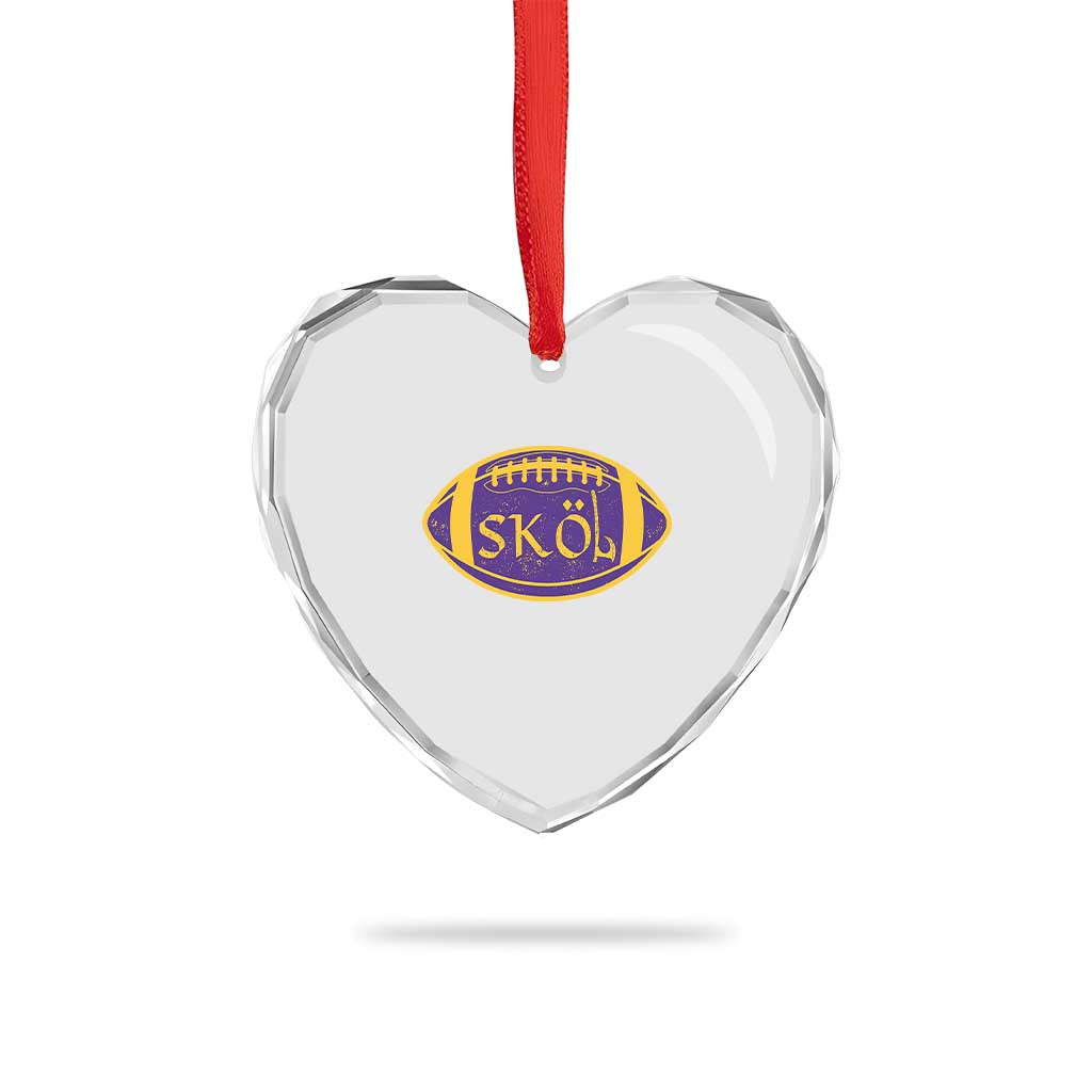 Skol Football Heart Crystal Glass Ornament Retro Nordic Scandinavian Warrior Vikings Axe TS10 Print Your Wear