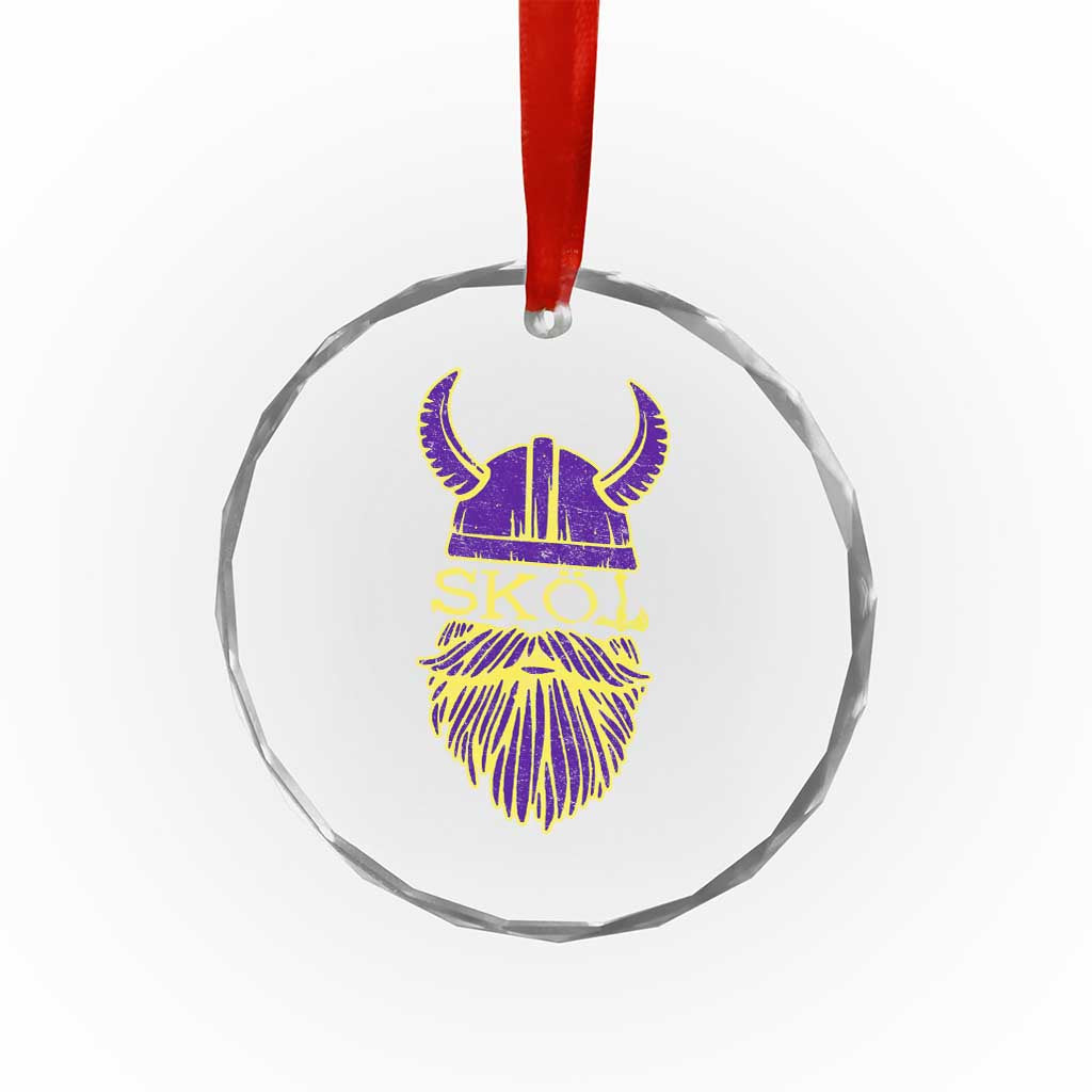 Skol Nordic Scandinavian Warrior Viking Helmet Crystal Glass Ornament TS10 Transparent Glass 3'' Circle Print Your Wear