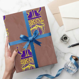 Skol Nordic Scandinavian Warrior Helmet Wrapping Paper Roll Retro Football Sports Fan MFV TS10 Mocha Print Your Wear