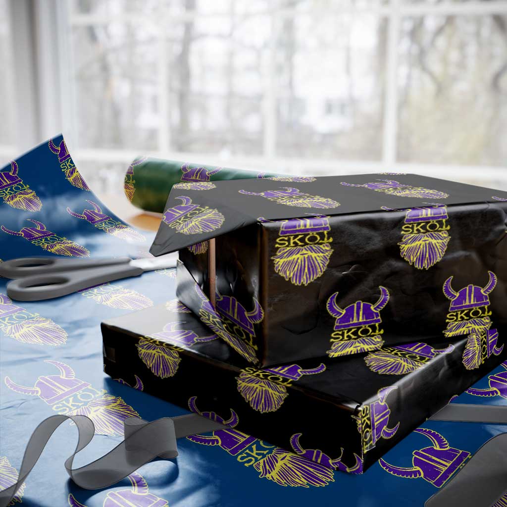 Skol Nordic Scandinavian Warrior Helmet Wrapping Paper Roll Retro Football Sports Fan MFV TS10 Black Print Your Wear