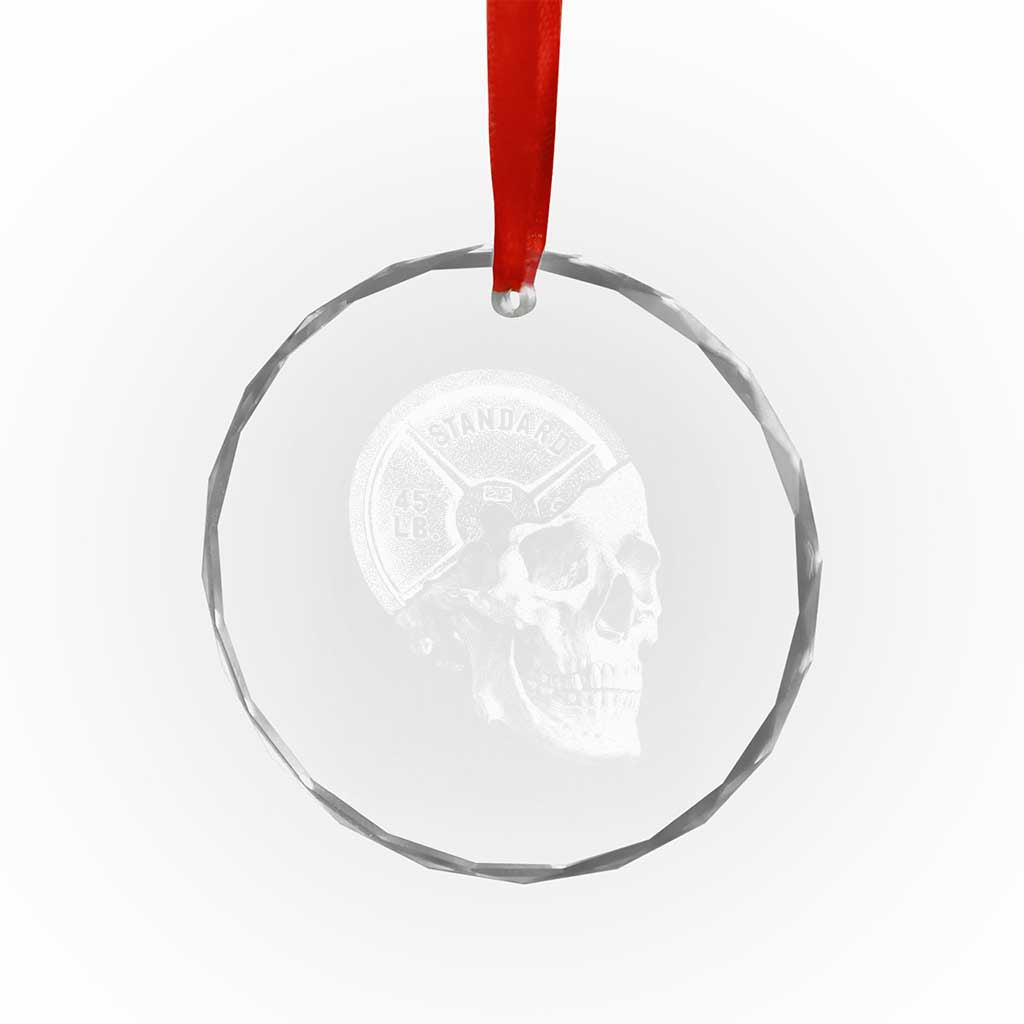 Skull 45 lbs Plate Weight Lifting Gym Workout Crystal Glass Ornament TS11 Print Your Wear