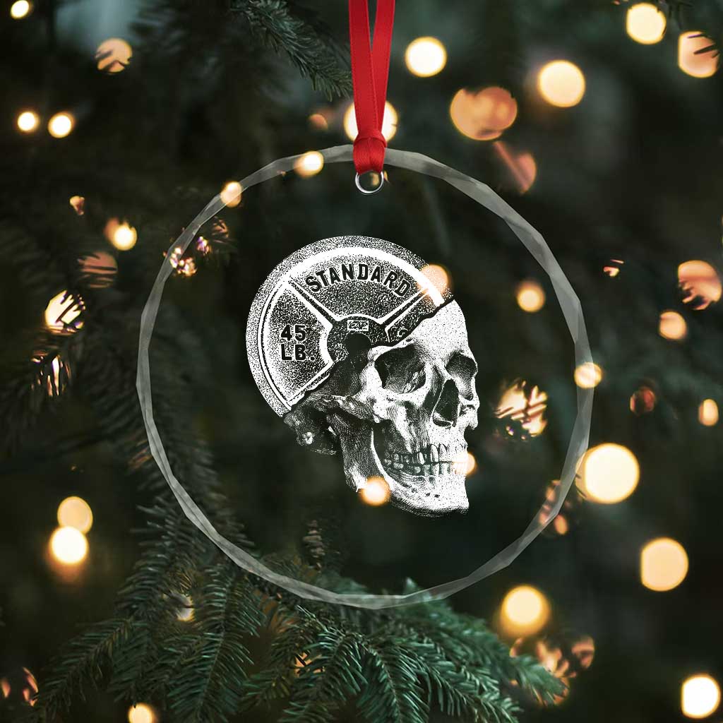 Skull 45 lbs Plate Weight Lifting Gym Workout Crystal Glass Ornament TS11 Print Your Wear