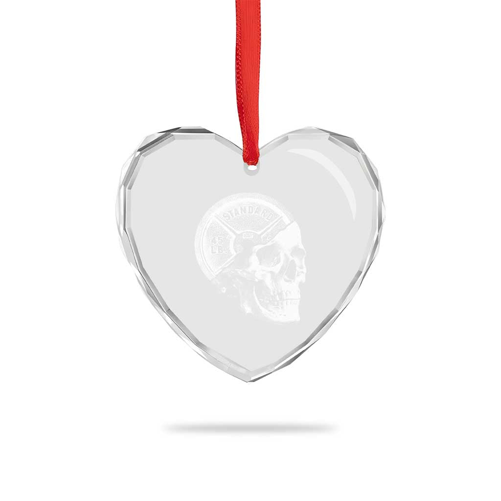 Skull 45 lbs Plate Weight Lifting Gym Workout Heart Crystal Glass Ornament TS11 Print Your Wear