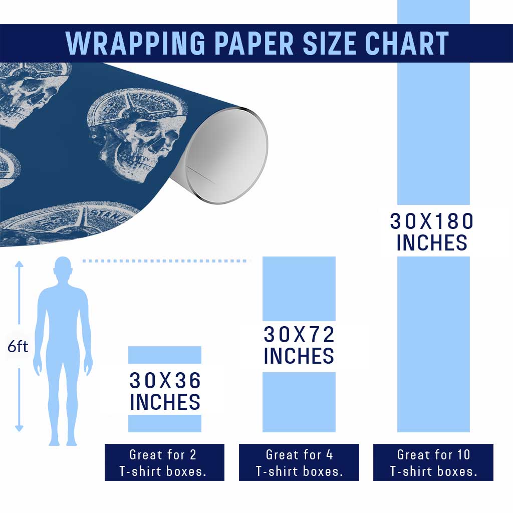 Skull 45 lbs Plate Weight Lifting Gym Workout Wrapping Paper Roll TS11 Print Your Wear