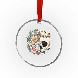 Skull Christmas Crystal Glass Ornament Sorta Scary Sorta Merry TS02 Print Your Wear