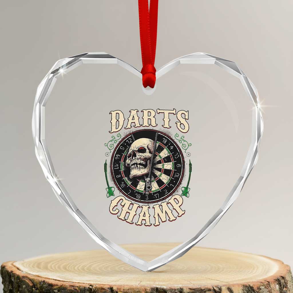 Skull Dartboard Retro Vintage Heart Crystal Glass Ornament Darts Player Champion Gift TS12 Transparent Glass 3'' Heart Print Your Wear