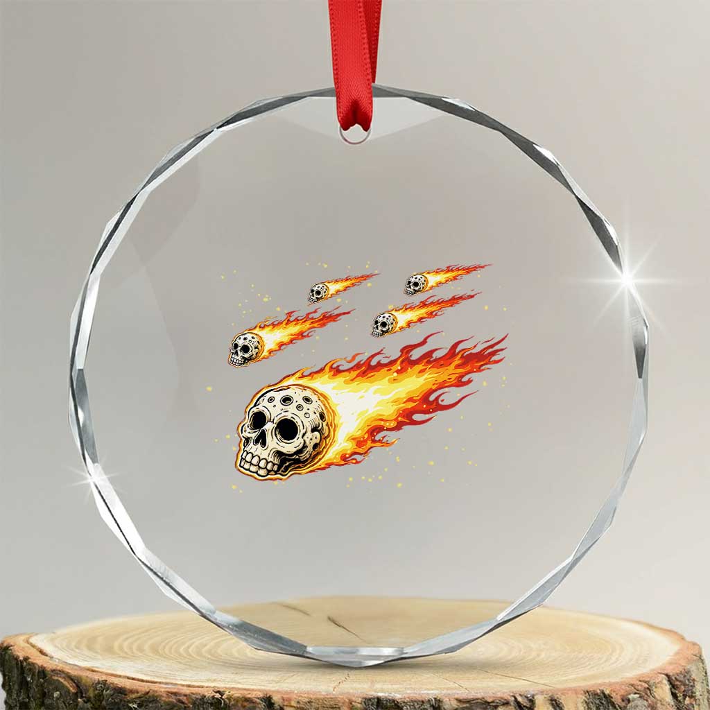 Skull Meteorite Crystal Glass Ornament Deep Space Asteroid Meteor Shower TS12 Transparent Glass 3'' Circle Print Your Wear