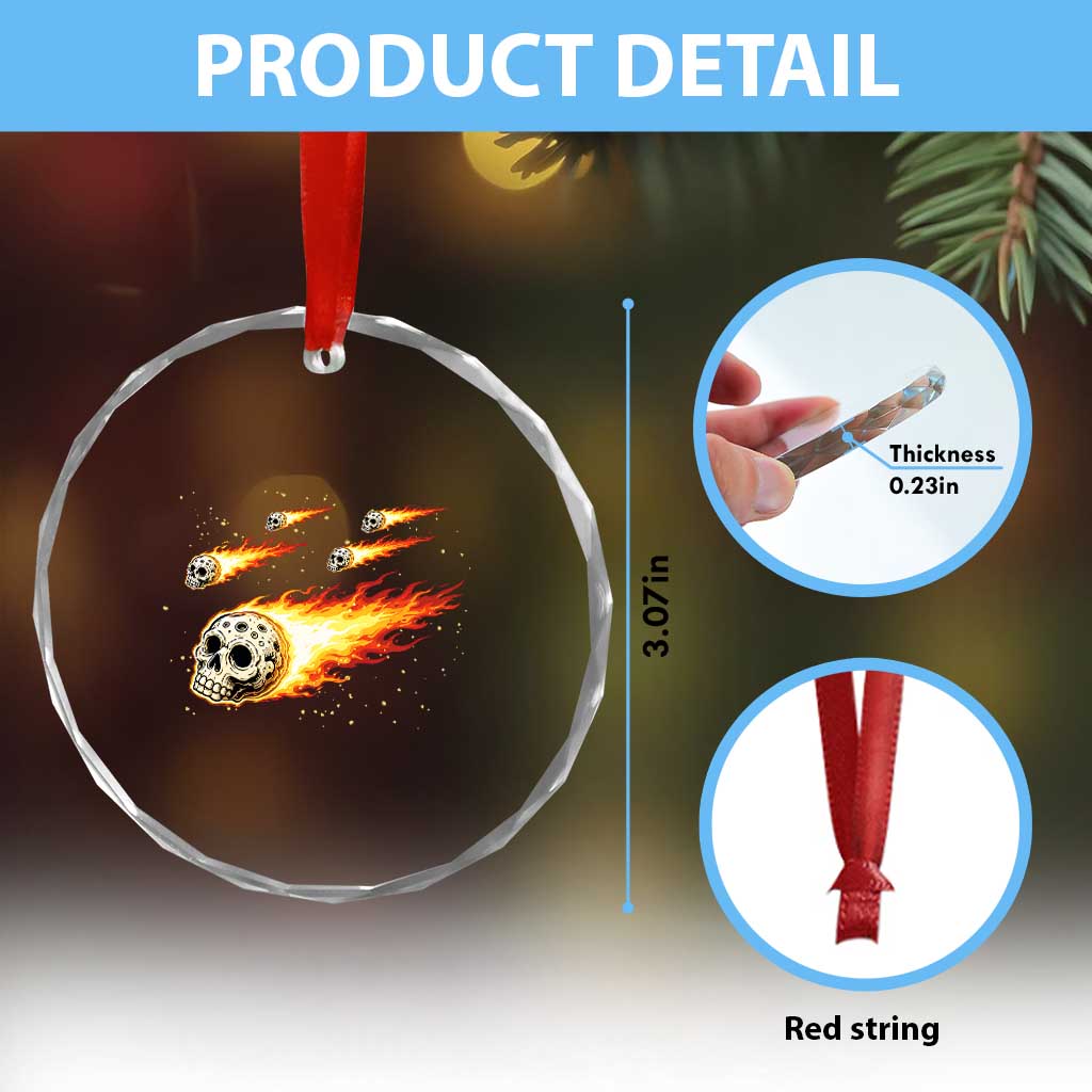 Skull Meteorite Crystal Glass Ornament Deep Space Asteroid Meteor Shower