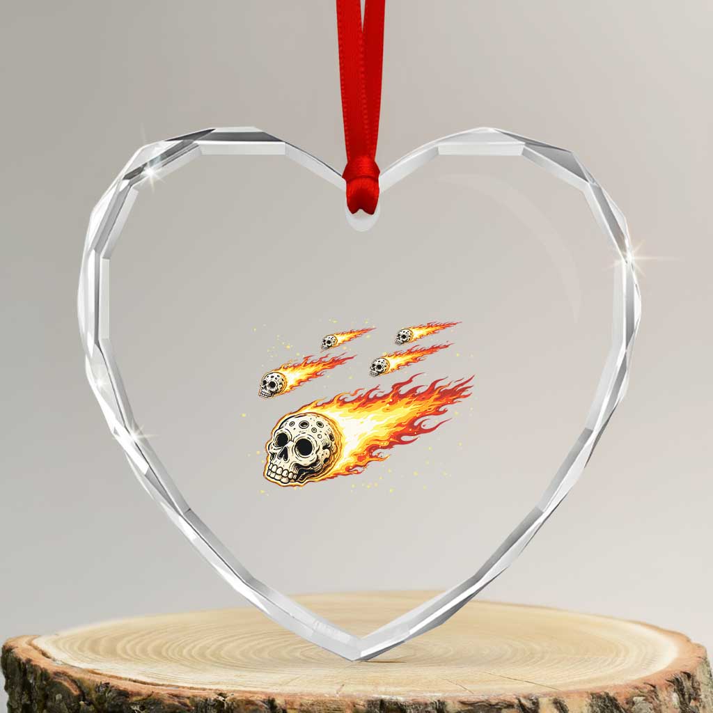 Skull Meteorite Heart Crystal Glass Ornament Deep Space Asteroid Meteor Shower