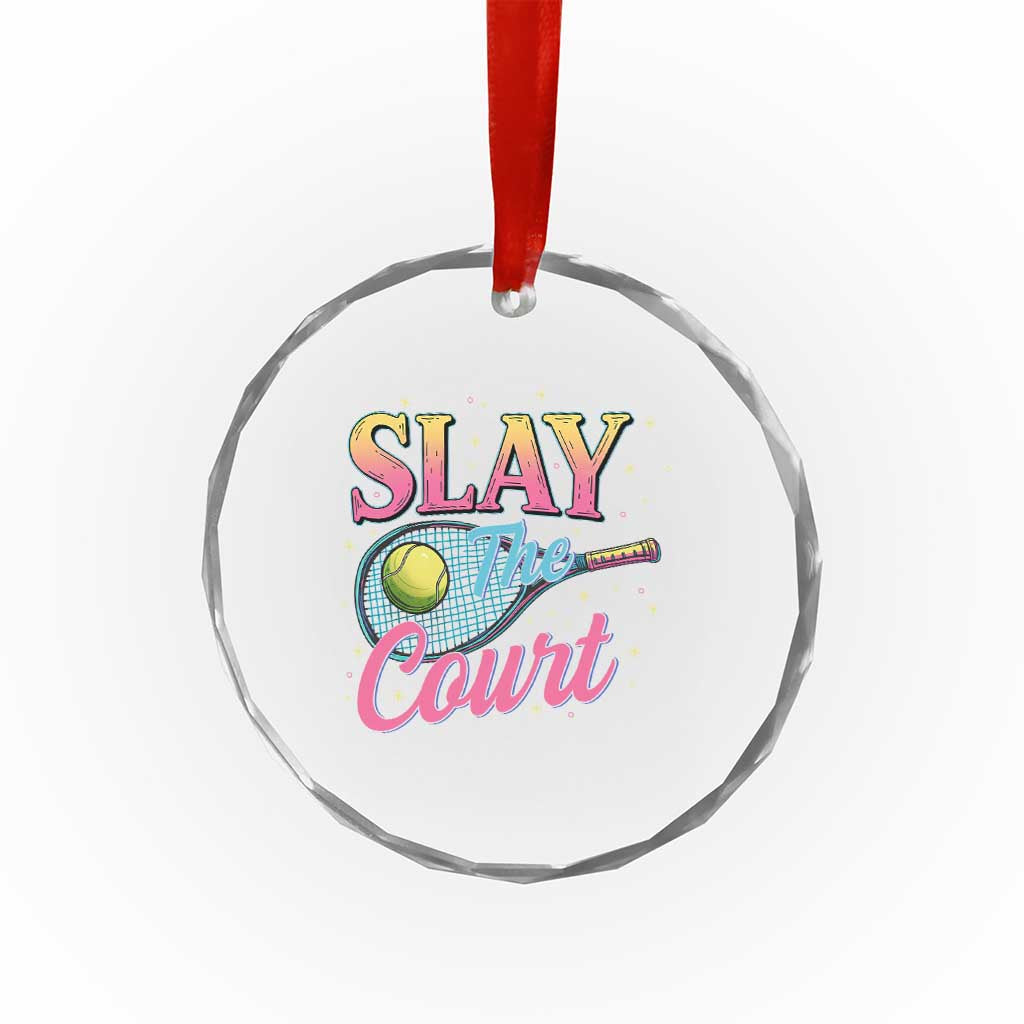 Slay The Court Queen Crystal Glass Ornament Witty Tennis Player Gift For Girls TS12 Print Your Wear