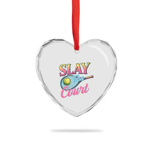 Slay The Court Queen Heart Crystal Glass Ornament Witty Tennis Player Gift For Girls TS12 Print Your Wear