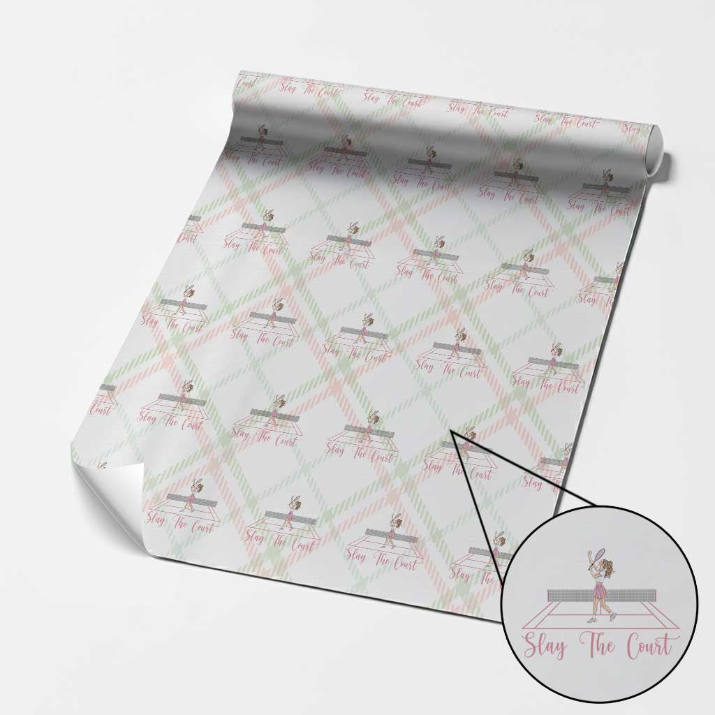 Slay The Court Queen Wrapping Paper Roll Funny Tennis Player Gift For Women TS12 Christmas Plaid Print Your Wear