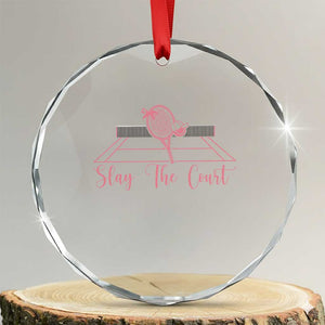 Slay The Court Tennis Girl Crystal Glass Ornament Gift For Sport Lover TS12 Transparent Glass 3'' Circle Print Your Wear