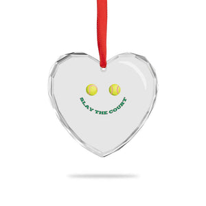 Slay The Court Tennis Girl Heart Crystal Glass Ornament Funny Tennis Player Gift TS12 Print Your Wear