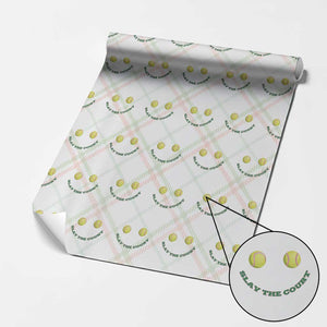 Slay The Court Tennis Girl Wrapping Paper Roll Funny Tennis Player Gift TS12 Christmas Plaid Print Your Wear