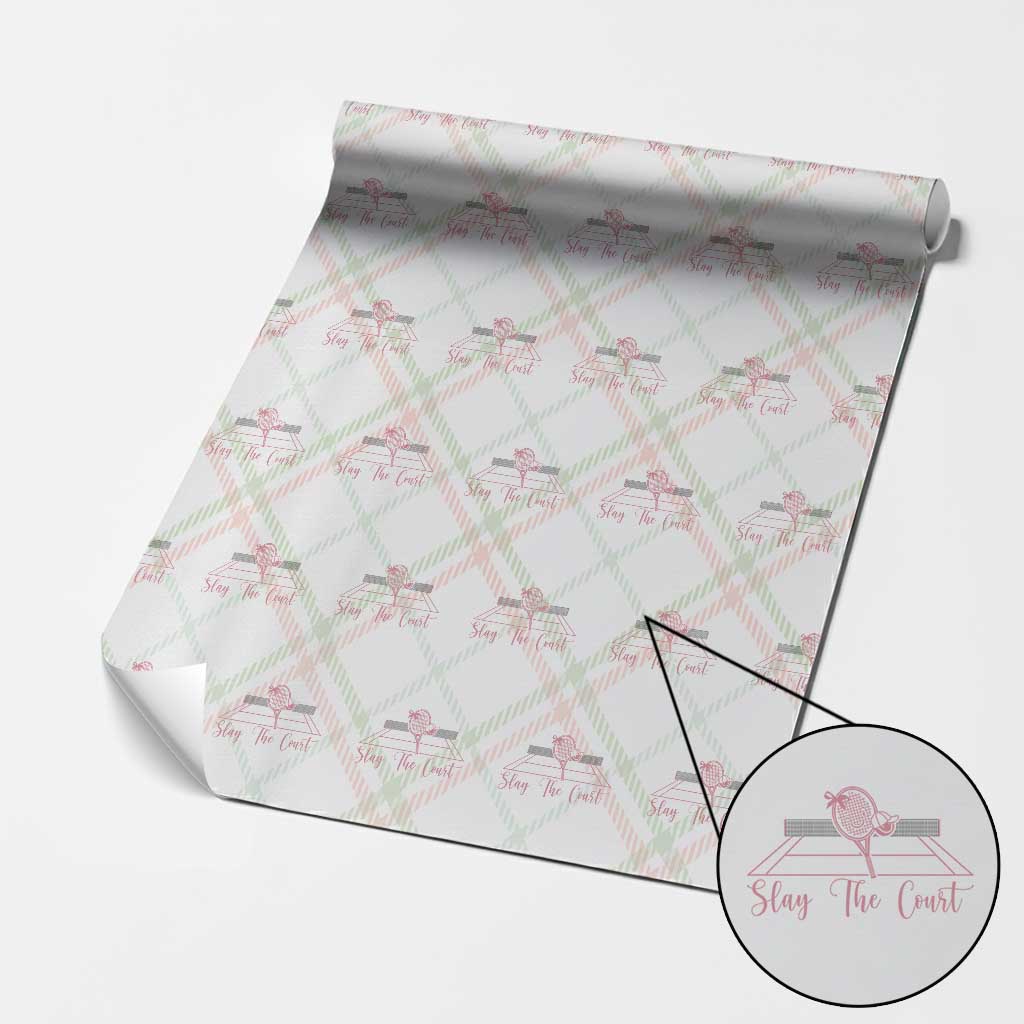 Slay The Court Tennis Girl Wrapping Paper Roll Gift For Sport Lover TS12 Christmas Plaid Print Your Wear