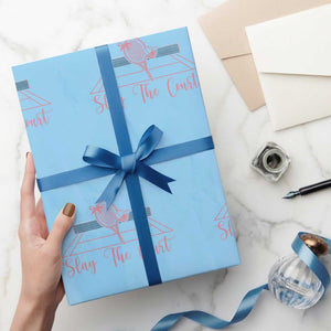 Slay The Court Tennis Girl Wrapping Paper Roll Gift For Sport Lover TS12 Light Blue Print Your Wear