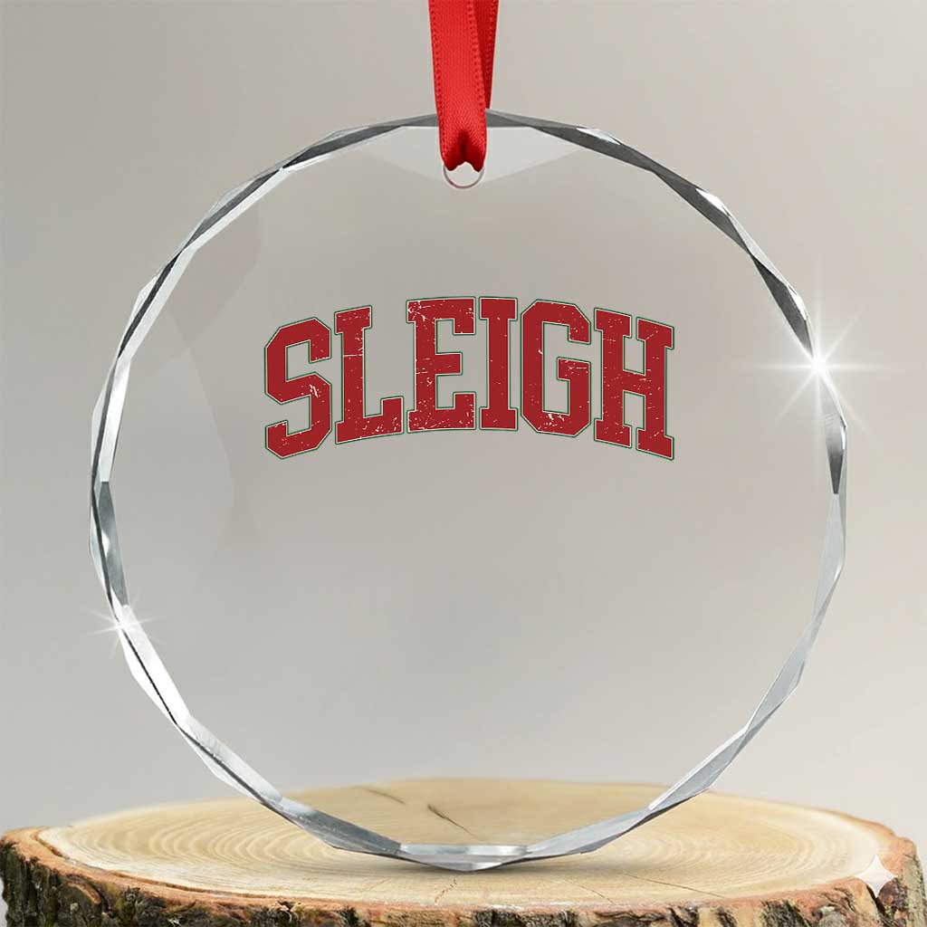 Sleigh Christmas Crystal Glass Ornament Funny Women Retro Merry Xmas Family Holiday TS10 Transparent Glass 3'' Circle Print Your Wear