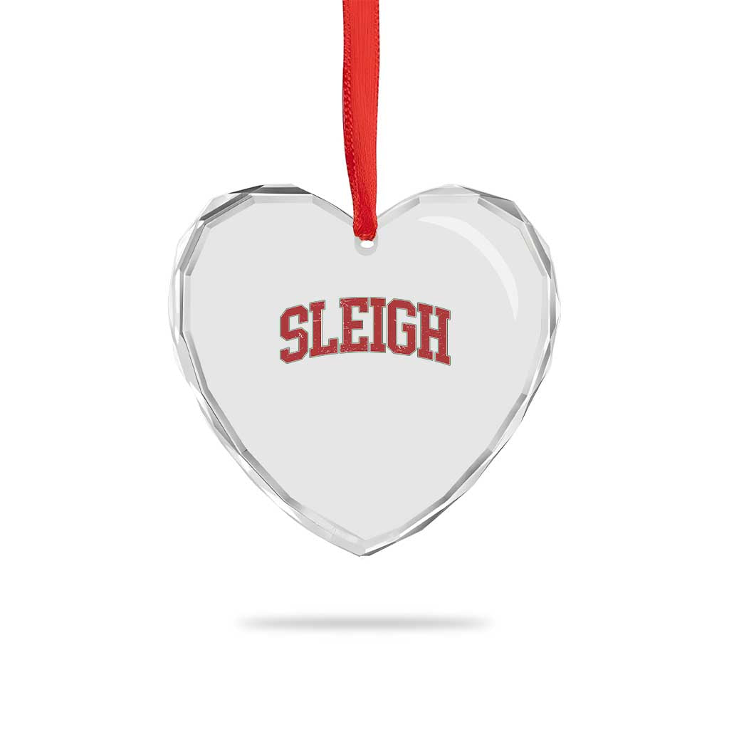 Sleigh Christmas Heart Crystal Glass Ornament Funny Women Retro Merry Xmas Family Holiday TS10 Print Your Wear
