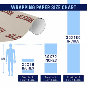 Sleigh Christmas Wrapping Paper Roll Funny Women Retro Merry Xmas Family Holiday TS10 Print Your Wear