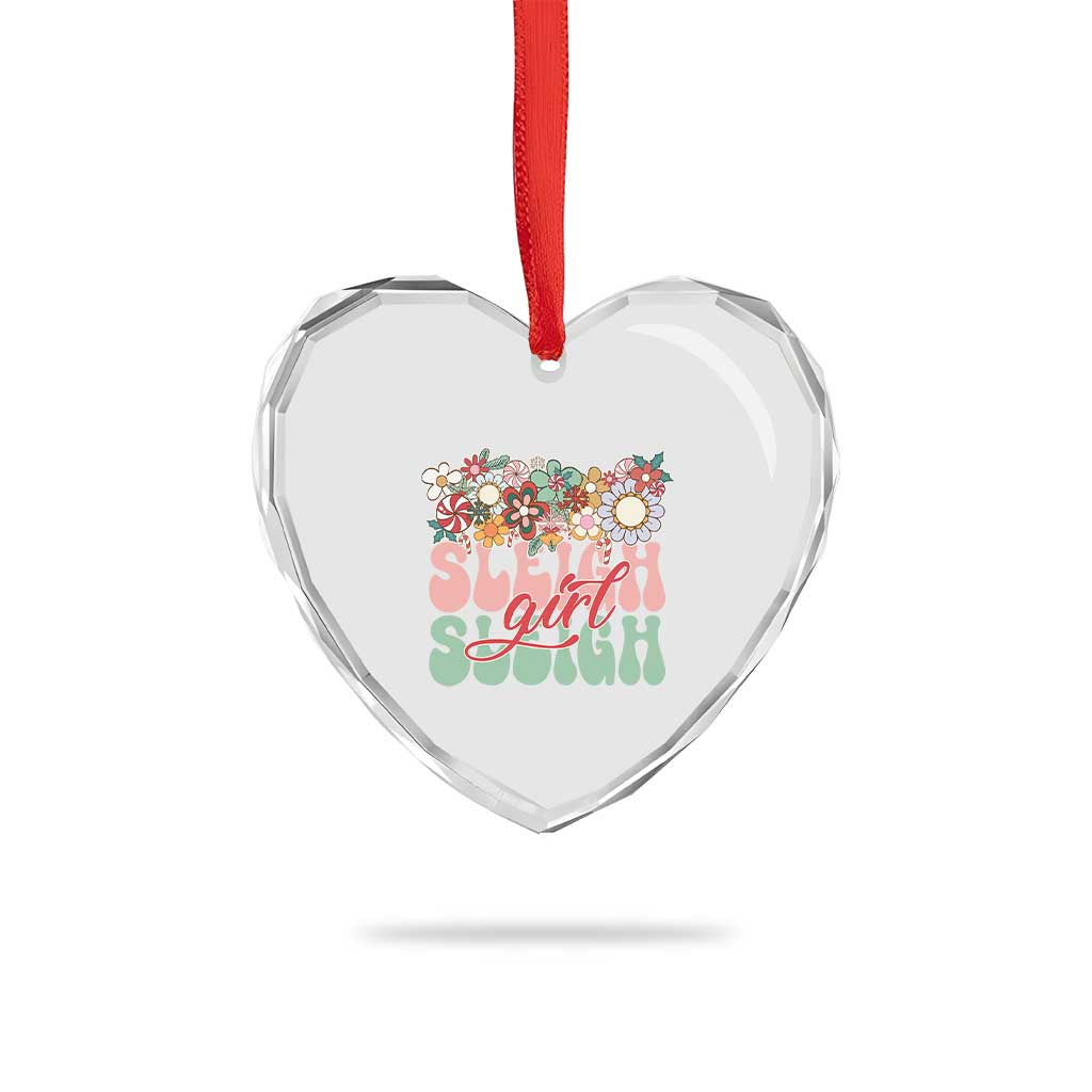 Sleigh Girl Sleigh Heart Crystal Glass Ornament Christmas Retro Groove Slay Girl TS11 Print Your Wear
