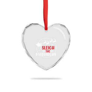 Sleigh The Patriarchy Heart Crystal Glass Ornament Feminist Christmas Womens Rights TS10 Print Your Wear