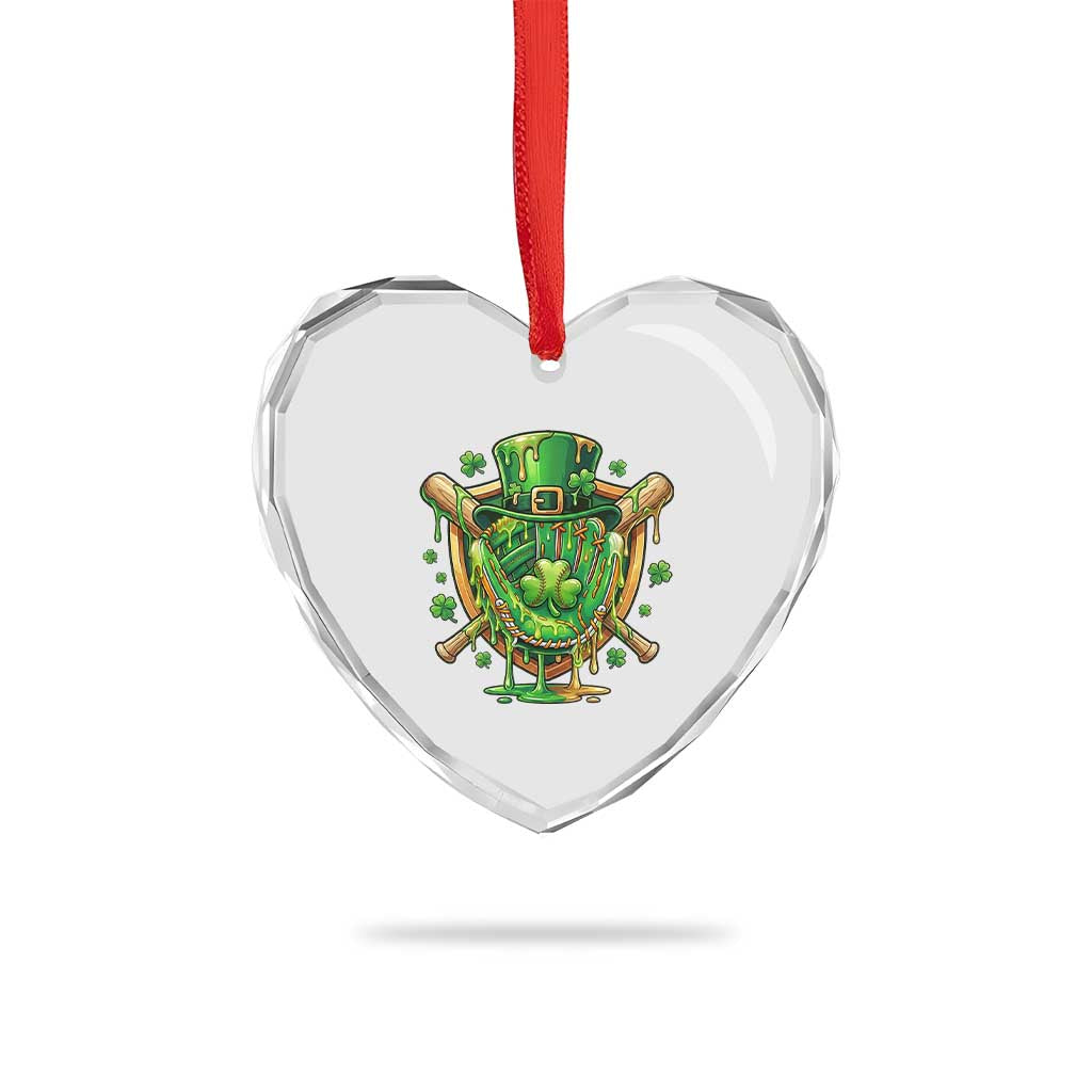 Slimy Shamrock Baseball Glove Heart Crystal Glass Ornament St Patricks Day Gift TS12 Print Your Wear