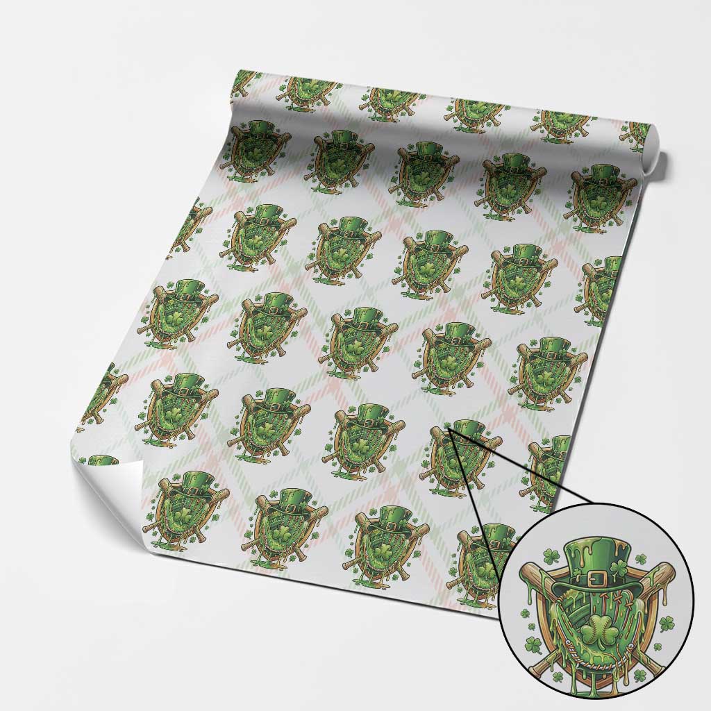 Slimy Shamrock Baseball Glove Wrapping Paper Roll St Patricks Day Gift TS12 Christmas Plaid Print Your Wear