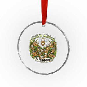 Sloth World 13 Survivors Animal Rescue Crystal Glass Ornament Memorial Tribute and Florida Wildlife Protection TS02 Print Your Wear