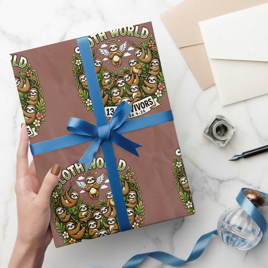 Sloth World 13 Survivors Animal Rescue Wrapping Paper Roll Memorial Tribute and Florida Wildlife Protection
