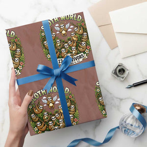 Sloth World 13 Survivors Animal Rescue Wrapping Paper Roll Memorial Tribute and Florida Wildlife Protection