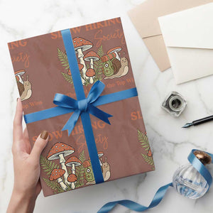 Slow Hiking Society The Last One to The Top Wins Wrapping Paper Roll Funny Snail Mountaineering TS11 Mocha Print Your Wear