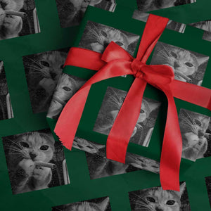 Smoking Cat Y2K Wrapping Paper Roll Vintage Grunge Cat Edgy Retro 90s Streetwear TS10 Green Print Your Wear